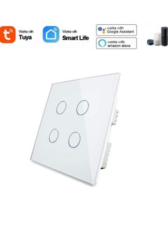 UK type Smart Touch Switch 4gang L+N (wifi)